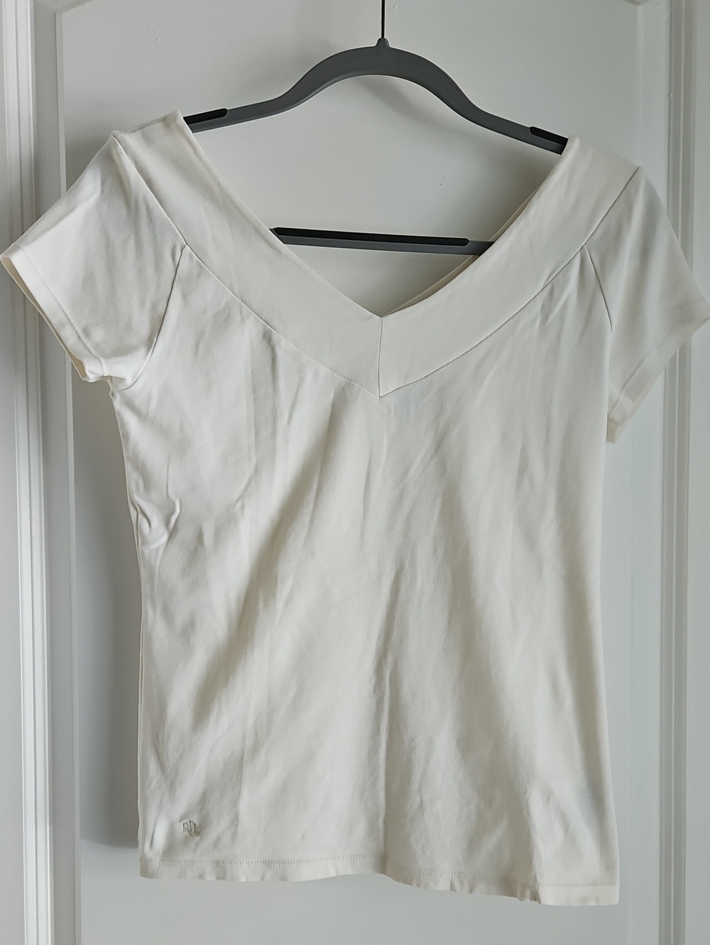 Ralph Lauren Cream V-Neck Short Sleeve Tee